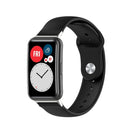 For Huawei Watch Fit 18mm Back Buckle Style Silicone Solid Color Watch Band(Black)