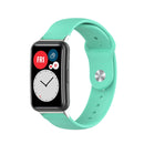 For Huawei Watch Fit 18mm Back Buckle Style Silicone Solid Color Watch Band(Lake Blue)
