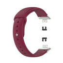 For Huawei Watch Fit 18mm Back Buckle Style Silicone Solid Color Watch Band(Wine Red)