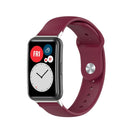 For Huawei Watch Fit 18mm Back Buckle Style Silicone Solid Color Watch Band(Wine Red)