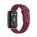 For Huawei Watch Fit 18mm Back Buckle Style Silicone Solid Color Watch Band(Wine Red)
