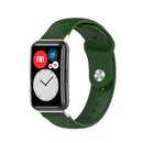 For Huawei Watch Fit 18mm Back Buckle Style Silicone Solid Color Watch Band(Army Green)