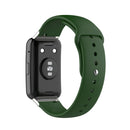 For Huawei Watch Fit 18mm Back Buckle Style Silicone Solid Color Watch Band(Army Green)