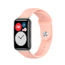 For Huawei Watch Fit 18mm Back Buckle Style Silicone Solid Color Watch Band(Light Pink)