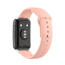 For Huawei Watch Fit 18mm Back Buckle Style Silicone Solid Color Watch Band(Light Pink)