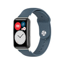 For Huawei Watch Fit 18mm Back Buckle Style Silicone Solid Color Watch Band(Rock Cyan)