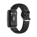 For Huawei Watch Fit 18mm Sport Style Silicone Solid Color Watch Band(Black)