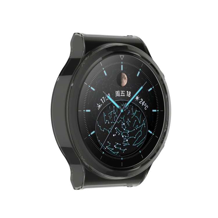 For Huawei Watch GT 2 Pro / GT 2 ECG Half Coverage Hollowed TPU Protective Case(Transparent Black)