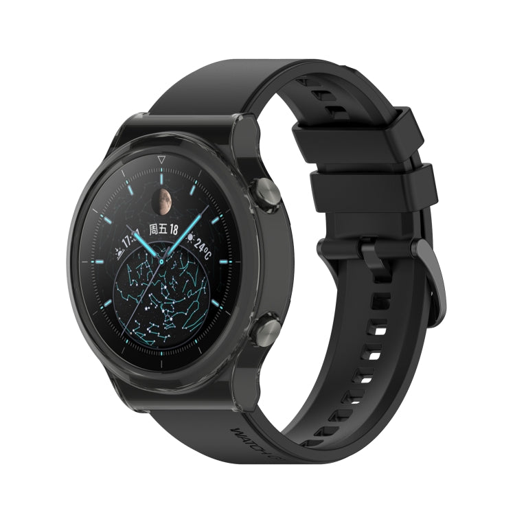 For Huawei Watch GT 2 Pro / GT 2 ECG Half Coverage Hollowed TPU Protective Case(Transparent Black)