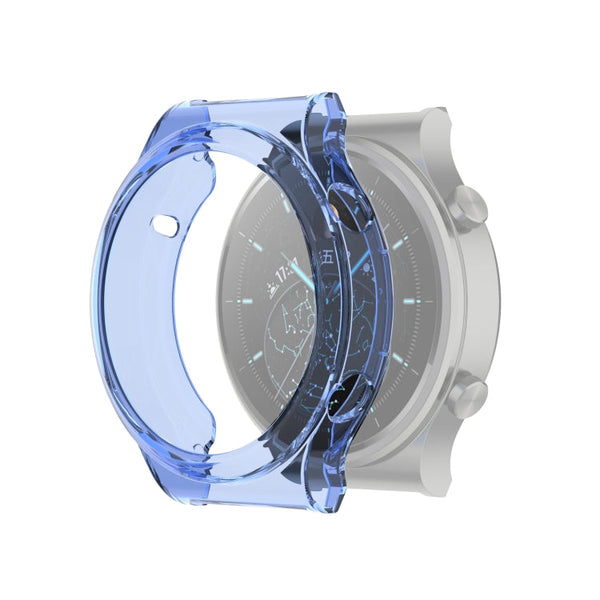 For Huawei Watch GT 2 Pro / GT 2 ECG Half Coverage Hollowed TPU Protective Case(Transparent Blue)