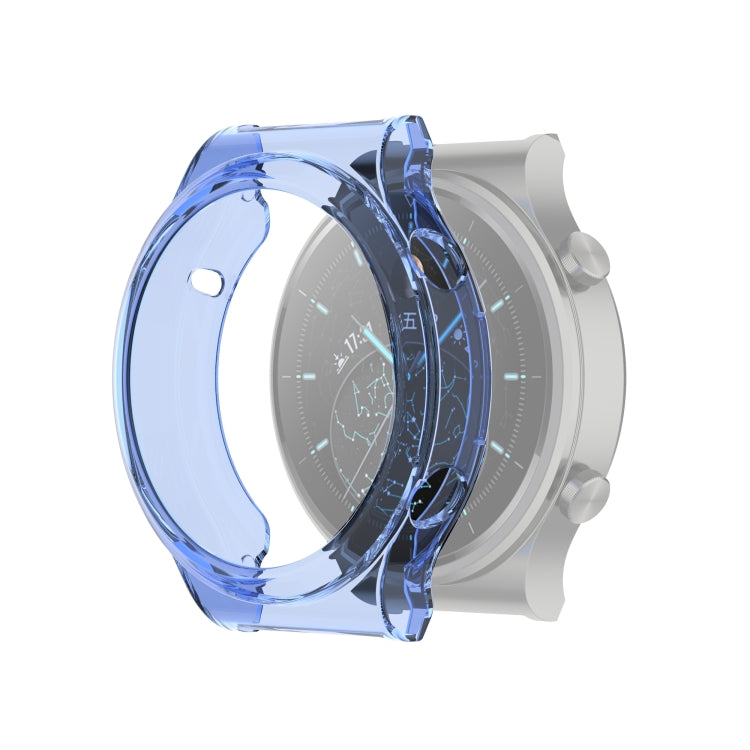 For Huawei Watch GT 2 Pro / GT 2 ECG Half Coverage Hollowed TPU Protective Case(Transparent Blue)