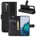 For Samsung Galaxy S21+ 5G Litchi Texture Horizontal Flip Protective Case with Holder & Card Slots & Wallet(Black)