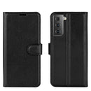 For Samsung Galaxy S21+ 5G Litchi Texture Horizontal Flip Protective Case with Holder & Card Slots & Wallet(Black)