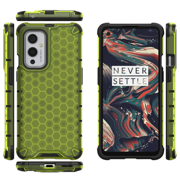 For OnePlus 9 Shockproof Honeycomb PC + TPU Case(Green)