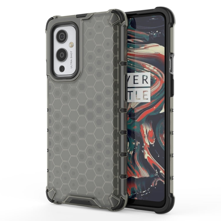 For OnePlus 9 Shockproof Honeycomb PC + TPU Case(Black)