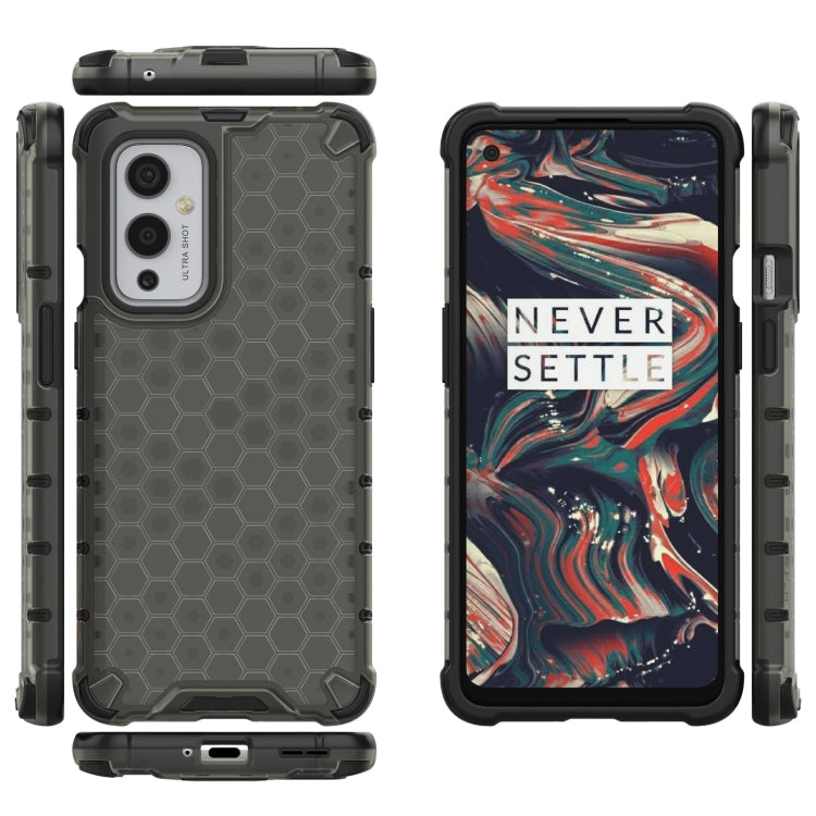 For OnePlus 9 Shockproof Honeycomb PC + TPU Case(Black)