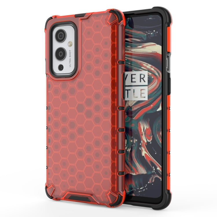 For OnePlus 9 Shockproof Honeycomb PC + TPU Case(Red)