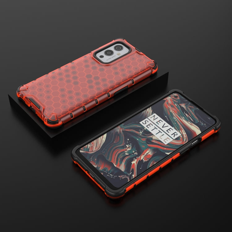 For OnePlus 9 Shockproof Honeycomb PC + TPU Case(Red)