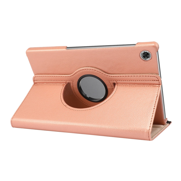 For Lenovo Tab M10 Plus 10.3 360 Degree Rotation Litchi Texture Flip Leather Case with Holder(Rose Gold)