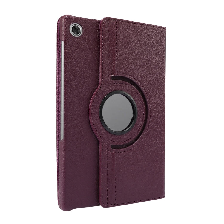 For Lenovo Tab M10 Plus 10.3 360 Degree Rotation Litchi Texture Flip Leather Case with Holder(Purple)