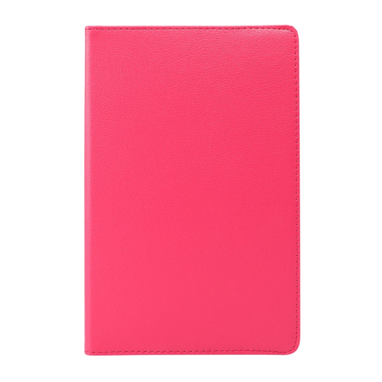 For Lenovo Tab M10 Plus 10.3 360 Degree Rotation Litchi Texture Flip Leather Case with Holder(Rose Red)