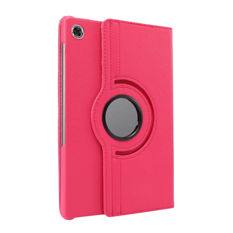 For Lenovo Tab M10 Plus 10.3 360 Degree Rotation Litchi Texture Flip Leather Case with Holder(Rose Red)