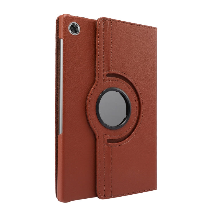 For Lenovo Tab M10 Plus 10.3 360 Degree Rotation Litchi Texture Flip Leather Case with Holder(Brown)