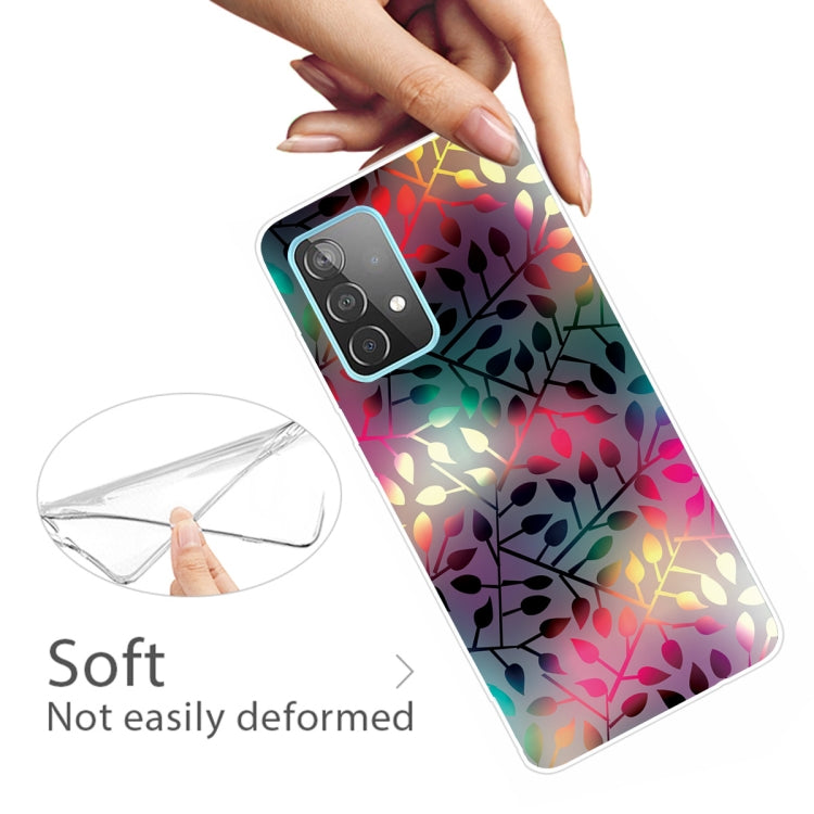 For Samsung Galaxy A32 4G Shockproof Painted Transparent TPU Protective Case(Fluorescent Branches)