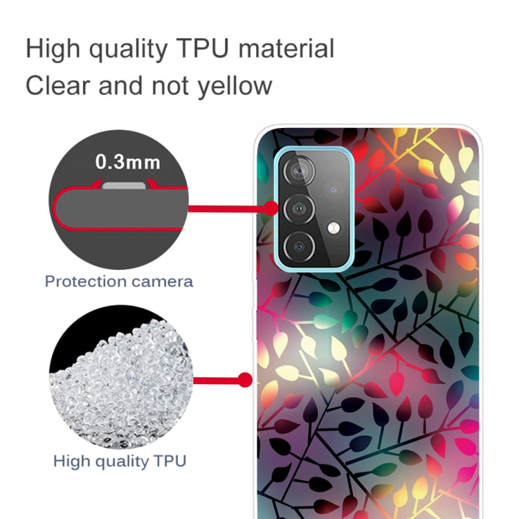 For Samsung Galaxy A32 4G Shockproof Painted Transparent TPU Protective Case(Fluorescent Branches)
