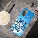For Samsung Galaxy A32 4G Shockproof Painted Transparent TPU Protective Case(Blue Butterfly)