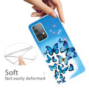 For Samsung Galaxy A32 4G Shockproof Painted Transparent TPU Protective Case(Blue Butterfly)