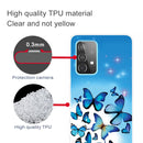 For Samsung Galaxy A32 4G Shockproof Painted Transparent TPU Protective Case(Blue Butterfly)