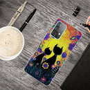For Samsung Galaxy A32 4G Shockproof Painted Transparent TPU Protective Case(Oil Painting Black Cat)