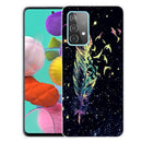 For Samsung Galaxy A32 4G Shockproof Painted Transparent TPU Protective Case(Colorful Feathers)