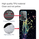 For Samsung Galaxy A32 4G Shockproof Painted Transparent TPU Protective Case(Colorful Feathers)