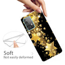 For Samsung Galaxy A32 4G Shockproof Painted Transparent TPU Protective Case(Gold Star)