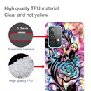 For Samsung Galaxy A32 4G Shockproof Painted Transparent TPU Protective Case(Starry Rose)