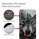 For Samsung Galaxy A32 4G Shockproof Painted Transparent TPU Protective Case(Mountain Wolf)