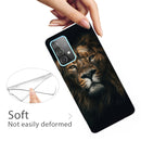 For Samsung Galaxy A32 4G Shockproof Painted Transparent TPU Protective Case(Yellow Lion)