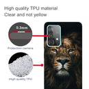 For Samsung Galaxy A32 4G Shockproof Painted Transparent TPU Protective Case(Yellow Lion)
