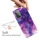 For Samsung Galaxy A32 4G Frosted Fashion Marble Shockproof TPU Protective Case(Abstract Purple)