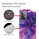 For Samsung Galaxy A32 4G Frosted Fashion Marble Shockproof TPU Protective Case(Abstract Purple)