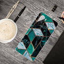 For Xiaomi Redmi K40 / K40 Pro Frosted Fashion Marble Shockproof TPU Protective Case(Rhombus Dark Green)
