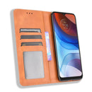 For Motorola Moto E7 Power Magnetic Buckle Retro Texture Horizontal Flip Leather Case with Holder & Card Slots & Photo Frame(Brown)