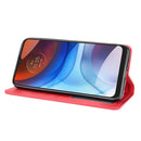 For Motorola Moto E7 Power Magnetic Buckle Retro Texture Horizontal Flip Leather Case with Holder & Card Slots & Photo Frame(Red)