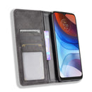 For Motorola Moto E7 Power Magnetic Buckle Retro Texture Horizontal Flip Leather Case with Holder & Card Slots & Photo Frame(Black)