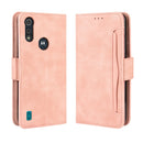 For Motorola Moto E6i Skin Feel Calf Pattern Horizontal Flip Leather Case with Holder & Card Slots & Photo Frame(Pink)