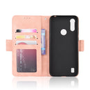 For Motorola Moto E6i Skin Feel Calf Pattern Horizontal Flip Leather Case with Holder & Card Slots & Photo Frame(Pink)