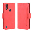 For Motorola Moto E6i Skin Feel Calf Pattern Horizontal Flip Leather Case with Holder & Card Slots & Photo Frame(Red)