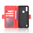 For Motorola Moto E6i Skin Feel Calf Pattern Horizontal Flip Leather Case with Holder & Card Slots & Photo Frame(Red)